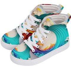 Tsunami Tidal Wave Wave Minimalist Ocean Sea 3 Kids  Hi-Top Skate Sneakers