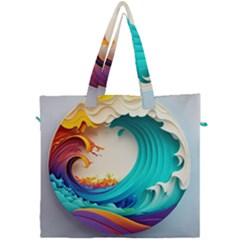 Tsunami Tidal Wave Wave Minimalist Ocean Sea 3 Canvas Travel Bag