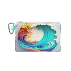 Tsunami Tidal Wave Wave Minimalist Ocean Sea 3 Canvas Cosmetic Bag (Small)