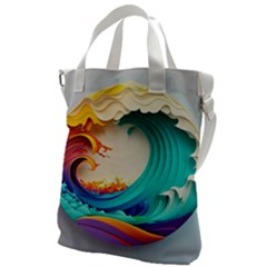 Tsunami Tidal Wave Wave Minimalist Ocean Sea 3 Canvas Messenger Bag