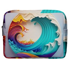 Tsunami Tidal Wave Wave Minimalist Ocean Sea 3 Make Up Pouch (Large)