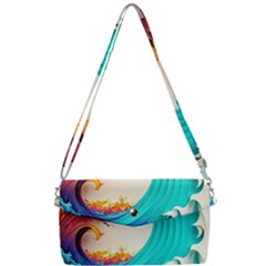 Tsunami Tidal Wave Wave Minimalist Ocean Sea 3 Removable Strap Clutch Bag