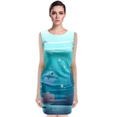 Ai Generated Ocean Sea Fish Aquatic Water Nature 4 Classic Sleeveless Midi Dress by Pakemis
