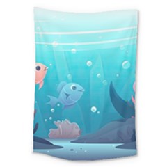 Ai Generated Ocean Sea Fish Aquatic Water Nature 4 Large Tapestry by Pakemis