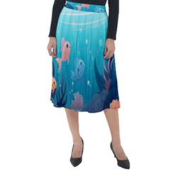 Ai Generated Ocean Sea Fish Aquatic Water Nature 4 Classic Velour Midi Skirt  by Pakemis