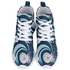 Flowers Pattern Floral Ocean Abstract Digital Art Women s Lightweight High Top Sneakers by Pakemis