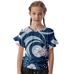 Flowers Pattern Floral Ocean Abstract Digital Art Kids  Cut Out Flutter Sleeves by Pakemis