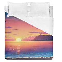 Sunset Ocean Beach Water Tropical Island Vacation 3 Duvet Cover (queen Size) by Pakemis