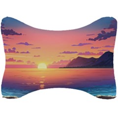 Sunset Ocean Beach Water Tropical Island Vacation 3 Seat Head Rest Cushion