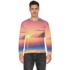 Sunset Ocean Beach Water Tropical Island Vacation 3 Men s Fleece Sweatshirt by Pakemis