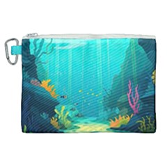 Intro Youtube Background Wallpaper Aquatic Water Canvas Cosmetic Bag (xl) by Pakemis