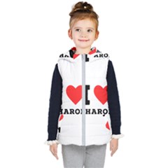 I Love Sharon Kids  Hooded Puffer Vest by ilovewhateva