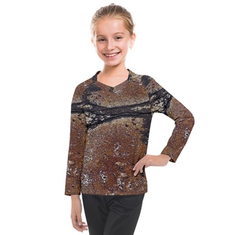 Rustic Charm Abstract Print Kids  Long Mesh Tee by dflcprintsclothing