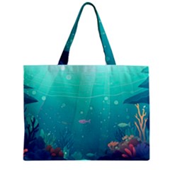 Ai Generated Ocean Sea Fish Aquatic Water Nature 3 Zipper Mini Tote Bag by Pakemis