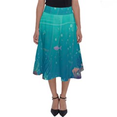 Ai Generated Ocean Sea Fish Aquatic Water Nature 3 Perfect Length Midi Skirt by Pakemis