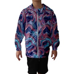 Fluid Art Pattern Kids  Hooded Windbreaker by GardenOfOphir