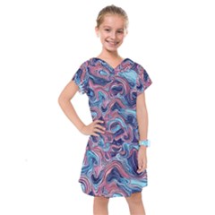 Fluid Art Pattern Kids  Drop Waist Dress by GardenOfOphir