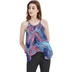 Fluid Art Pattern Flowy Camisole Tank Top