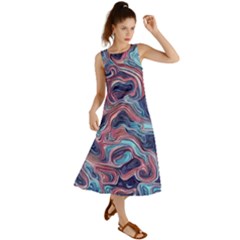 Fluid Art Pattern Summer Maxi Dress by GardenOfOphir