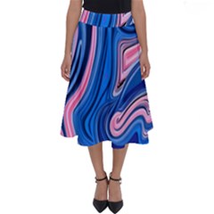 Abstract Liquid Art Pattern Perfect Length Midi Skirt by GardenOfOphir