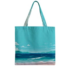 Ai Generated Ocean Waves Sea Water Anime Zipper Grocery Tote Bag by Pakemis