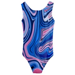 Abstract Liquid Art Pattern Kids  Cut-out Back One Piece Swimsuit by GardenOfOphir