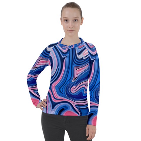 Abstract Liquid Art Pattern Women s Pique Long Sleeve Tee by GardenOfOphir