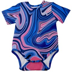 Abstract Liquid Art Pattern Baby Short Sleeve Bodysuit