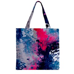 Fluid Art Pattern Zipper Grocery Tote Bag by GardenOfOphir