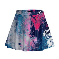 Fluid Art Pattern Mini Flare Skirt by GardenOfOphir