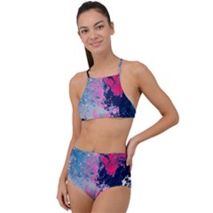 Fluid Art Pattern High Waist Tankini Set by GardenOfOphir