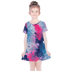 Fluid Art Pattern Kids  Simple Cotton Dress by GardenOfOphir