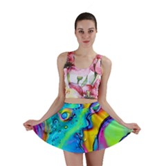 Marble Art Pattern Mini Skirt by GardenOfOphir