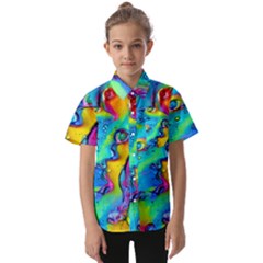 Marble Art Pattern Kids  Short Sleeve Shirt by GardenOfOphir