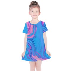 Liquid Background Pattern Kids  Simple Cotton Dress by GardenOfOphir