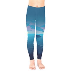 Ai Generated Ocean Sea Water Anime Nautical 2 Kids  Leggings