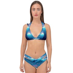 Ai Generated Ocean Sea Water Anime Nautical 2 Double Strap Halter Bikini Set by Pakemis