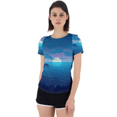 Ai Generated Ocean Sea Water Anime Nautical 2 Back Cut Out Sport Tee