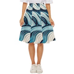 Pattern Ocean Waves Arctic Ocean Blue Nature Sea Classic Short Skirt by Pakemis