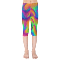 Fluid Background Pattern Kids  Capri Leggings  by GardenOfOphir