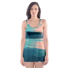 Ai Generated Ocean Sea Water Anime Nautical Skater Dress Swimsuit by Pakemis