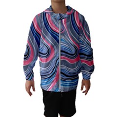 Fluid Abstract Art Kids  Hooded Windbreaker by GardenOfOphir