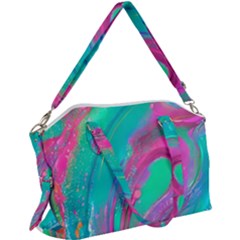 Fluid Art Background Canvas Crossbody Bag by GardenOfOphir