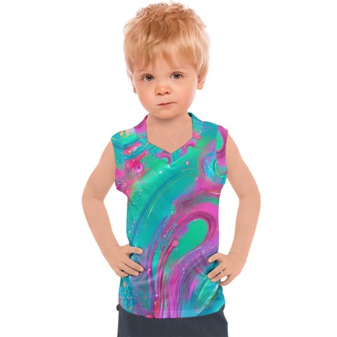 Fluid Art Background Kids  Sport Tank Top by GardenOfOphir