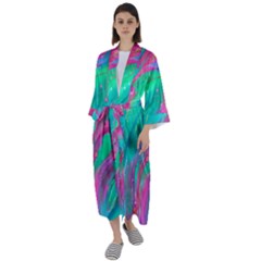 Fluid Art Background Maxi Satin Kimono by GardenOfOphir