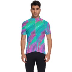 Fluid Art Background Men s Short Sleeve Cycling Jersey