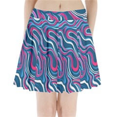 Liquid Art Pattern Pleated Mini Skirt