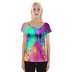 Fluid Background Cap Sleeve Top