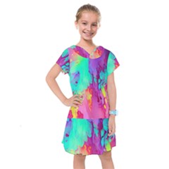 Fluid Background Kids  Drop Waist Dress