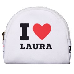 I Love Laura Horseshoe Style Canvas Pouch